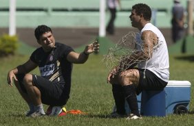 Durante o treino realizado esta manh no estdio Eduardo Jos Farah. O time joga amanh, domingo, 01/03 a noite, pelo Campeonato Paulista, contra o Marilia, no estdio Bento de Abreu, em Marilia