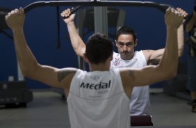 Durante o treino realizado esta manh em uma academia na cidade de Marilia. O time joga hoje, domingo, a noite, pelo Campeonato Paulista, contra o Marilia, no estdio Bento de Abreu, em Marilia