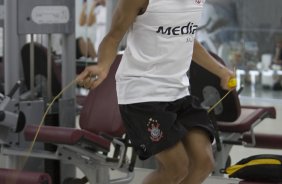 Durante o treino realizado esta manh em uma academia na cidade de Marilia. O time joga hoje, domingo, a noite, pelo Campeonato Paulista, contra o Marilia, no estdio Bento de Abreu, em Marilia