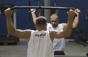 Durante o treino realizado esta manh em uma academia na cidade de Marilia. O time joga hoje, domingo, a noite, pelo Campeonato Paulista, contra o Marilia, no estdio Bento de Abreu, em Marilia