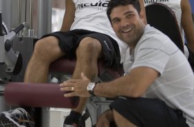 Durante o treino realizado esta manh em uma academia na cidade de Marilia. O time joga hoje, domingo, a noite, pelo Campeonato Paulista, contra o Marilia, no estdio Bento de Abreu, em Marilia