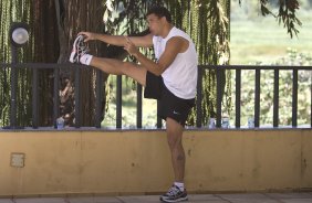 Ronaldo durante o alogamento realizado esta manh no Hotel Beira Rio em Itumbiara, interior de Goias. O time joga hoje a noite, quarta-feira, 04/03, pelo Copa do Brasil, contra o Itumbiara/GO, no estdio JK em Itumbiara/GO