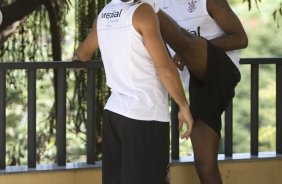 Ronaldo e Felipe durante o alogamento realizado esta manh no Hotel Beira Rio em Itumbiara, interior de Goias. O time joga hoje a noite, quarta-feira, 04/03, pelo Copa do Brasil, contra o Itumbiara/GO, no estdio JK em Itumbiara/GO