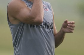 Durante o treino do Corinthians realizado esta tarde no Parque Ecolgico do Tiete, zona leste da cidade. O Corinthians joga amanh, quarta-feira, 10/03 a noite, pelo Campeonato Paulista 2009, contra o So Caetano, no estdio do Pacaembu