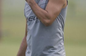 Durante o treino do Corinthians realizado esta tarde no Parque Ecolgico do Tiete, zona leste da cidade. O Corinthians joga amanh, quarta-feira, 10/03 a noite, pelo Campeonato Paulista 2009, contra o So Caetano, no estdio do Pacaembu