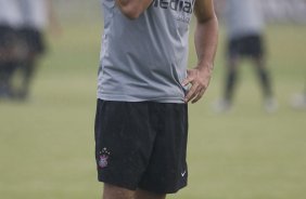 Durante o treino do Corinthians realizado esta tarde no Parque Ecolgico do Tiete, zona leste da cidade. O Corinthians joga amanh, quarta-feira, 10/03 a noite, pelo Campeonato Paulista 2009, contra o So Caetano, no estdio do Pacaembu