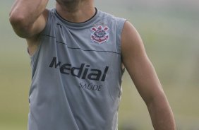 Durante o treino do Corinthians realizado esta tarde no Parque Ecolgico do Tiete, zona leste da cidade. O Corinthians joga amanh, quarta-feira, 10/03 a noite, pelo Campeonato Paulista 2009, contra o So Caetano, no estdio do Pacaembu