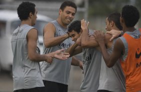 Durante o treino do Corinthians realizado esta tarde no Parque Ecolgico do Tiete, zona leste da cidade. O Corinthians joga amanh, quarta-feira, 10/03 a noite, pelo Campeonato Paulista 2009, contra o So Caetano, no estdio do Pacaembu