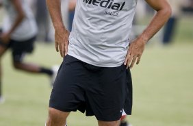 Durante o treino do Corinthians realizado esta tarde no Parque Ecolgico do Tiete, zona leste da cidade. O Corinthians joga amanh, quarta-feira, 10/03 a noite, pelo Campeonato Paulista 2009, contra o So Caetano, no estdio do Pacaembu