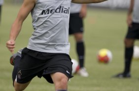 Durante o treino do Corinthians realizado esta tarde no Parque Ecolgico do Tiete, zona leste da cidade. O Corinthians joga amanh, quarta-feira, 10/03 a noite, pelo Campeonato Paulista 2009, contra o So Caetano, no estdio do Pacaembu