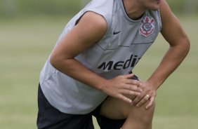 Durante o treino do Corinthians realizado esta tarde no Parque Ecolgico do Tiete, zona leste da cidade. O Corinthians joga amanh, quarta-feira, 10/03 a noite, pelo Campeonato Paulista 2009, contra o So Caetano, no estdio do Pacaembu