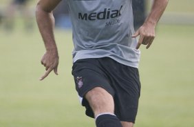 Durante o treino do Corinthians realizado esta tarde no Parque Ecolgico do Tiete, zona leste da cidade. O Corinthians joga amanh, quarta-feira, 10/03 a noite, pelo Campeonato Paulista 2009, contra o So Caetano, no estdio do Pacaembu