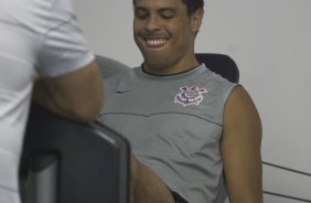 Durante o treino do Corinthians realizado esta tarde no Parque Ecolgico do Tiete, zona leste da cidade. O Corinthians joga domingo, 15/03 a tarde, pelo Campeonato Paulista 2009, contra o Santo Andr, no estdio do Bruno Jos Daniel