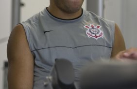 Durante o treino do Corinthians realizado esta tarde no Parque Ecolgico do Tiete, zona leste da cidade. O Corinthians joga domingo, 15/03 a tarde, pelo Campeonato Paulista 2009, contra o Santo Andr, no estdio do Bruno Jos Daniel