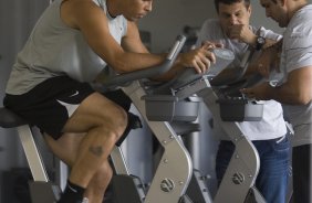 Durante o treino do Corinthians realizado esta tarde no Parque Ecolgico do Tiete, zona leste da cidade. O Corinthians joga domingo, 15/03 a tarde, pelo Campeonato Paulista 2009, contra o Santo Andr, no estdio do Bruno Jos Daniel