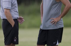 Durante o treino do Corinthians realizado esta tarde no Parque Ecolgico do Tiete, zona leste da cidade. O Corinthians joga domingo, 15/03 a tarde, pelo Campeonato Paulista 2009, contra o Santo Andr, no estdio do Bruno Jos Daniel