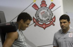 Durante o treino do Corinthians realizado esta tarde no Parque Ecolgico do Tiete, zona leste da cidade. O Corinthians joga domingo, 15/03 a tarde, pelo Campeonato Paulista 2009, contra o Santo Andr, no estdio do Bruno Jos Daniel