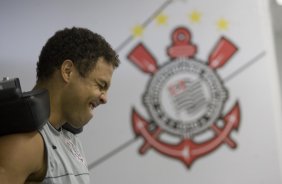 Durante o treino do Corinthians realizado esta tarde no Parque Ecolgico do Tiete, zona leste da cidade. O Corinthians joga domingo, 15/03 a tarde, pelo Campeonato Paulista 2009, contra o Santo Andr, no estdio do Bruno Jos Daniel