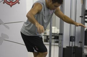 Durante o treino do Corinthians realizado esta tarde no Parque Ecolgico do Tiete, zona leste da cidade. O Corinthians joga domingo, 15/03 a tarde, pelo Campeonato Paulista 2009, contra o Santo Andr, no estdio do Bruno Jos Daniel