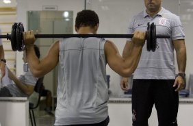 Durante o treino do Corinthians realizado esta tarde no Parque Ecolgico do Tiete, zona leste da cidade. O Corinthians joga domingo, 15/03 a tarde, pelo Campeonato Paulista 2009, contra o Santo Andr, no estdio do Bruno Jos Daniel