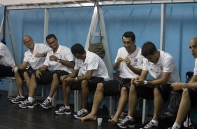 SANTO ANDRE/SP X CORINTHIANS/SP - nos vestiriosantes da partida realizada esta tarde no estdio Bruno Jos Daniel, em Santo Andr, vlido pelo Campeonato Paulista de 2009