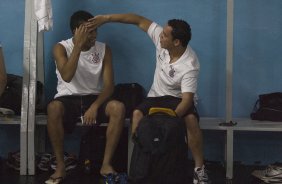 SANTO ANDRE/SP X CORINTHIANS/SP - nos vestiriosantes da partida realizada esta tarde no estdio Bruno Jos Daniel, em Santo Andr, vlido pelo Campeonato Paulista de 2009