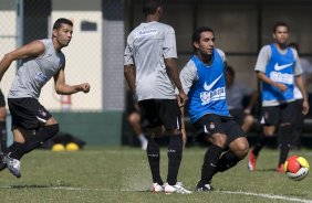 Durante o treino do Corinthians realizado esta manh no Spa Sport Resort, na cidade de Itu, interior de So Paulo. O Corinthians joga domingo, 12/04 a tarde, pelo Campeonato Paulista 2009 o primeiro jogo da semi-final contra o So Paulo, no estdio do Pacaembu