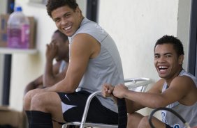Durante o treino do Corinthians realizado esta manh no Spa Sport Resort, na cidade de Itu, interior de So Paulo. O Corinthians joga amanh domingo, 12/04 a tarde, pelo Campeonato Paulista 2009 o primeiro jogo da semi-final contra o So Paulo, no estdio do Pacaembu
