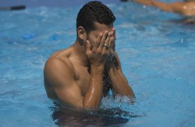 Durante o treino do Corinthians realizado esta manh em uma academia na cidade de Campo Grande, como preparao para o jogo de domingo, 19/04, a tarde, no Morumbi, contra o So Paulo, jogo de volta vlido pelas semi-finais do Campeonato Paulista 2009