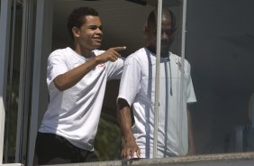 Durante o treino do Corinthians realizado esta manh em uma academia na cidade de Campo Grande, como preparao para o jogo de domingo, 19/04, a tarde, no Morumbi, contra o So Paulo, jogo de volta vlido pelas semi-finais do Campeonato Paulista 2009