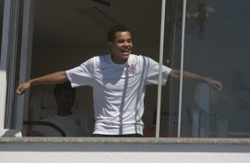 Durante o treino do Corinthians realizado esta manh em uma academia na cidade de Campo Grande, como preparao para o jogo de domingo, 19/04, a tarde, no Morumbi, contra o So Paulo, jogo de volta vlido pelas semi-finais do Campeonato Paulista 2009