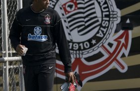 Durante o treino do Corinthians realizado esta manh, no Parque Ecolgico do Tiete, zona leste da cidade. O time joga amanh, domingo, 18/04 a tarde, pelo Campeonato Paulista 2009 o segundo jogo da semi-final contra o So Paulo, no estdio do Morumbi