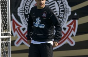 Durante o treino do Corinthians realizado esta manh, no Parque Ecolgico do Tiete, zona leste da cidade. O time joga amanh, domingo, 18/04 a tarde, pelo Campeonato Paulista 2009 o segundo jogo da semi-final contra o So Paulo, no estdio do Morumbi
