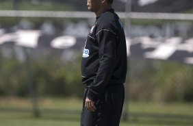 Durante o treino do Corinthians realizado esta manh, no Parque Ecolgico do Tiete, zona leste da cidade. O time joga amanh, domingo, 18/04 a tarde, pelo Campeonato Paulista 2009 o segundo jogo da semi-final contra o So Paulo, no estdio do Morumbi