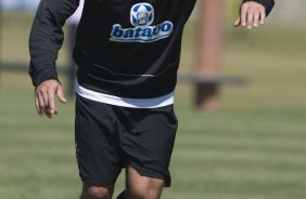 Durante o treino do Corinthians realizado esta manh, no Parque Ecolgico do Tiete, zona leste da cidade. O time joga amanh, domingo, 18/04 a tarde, pelo Campeonato Paulista 2009 o segundo jogo da semi-final contra o So Paulo, no estdio do Morumbi