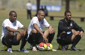 Durante o treino do Corinthians realizado esta manh, no Parque Ecolgico do Tiete, zona leste da cidade. O time joga amanh, domingo, 18/04 a tarde, pelo Campeonato Paulista 2009 o segundo jogo da semi-final contra o So Paulo, no estdio do Morumbi
