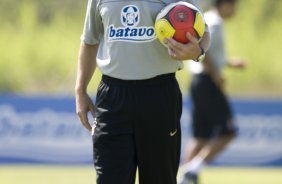 Durante o treino do Corinthians realizado esta manh, no Parque Ecolgico do Tiete, zona leste da cidade. O time joga amanh, domingo, 18/04 a tarde, pelo Campeonato Paulista 2009 o segundo jogo da semi-final contra o So Paulo, no estdio do Morumbi
