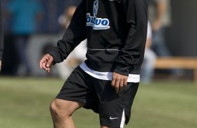 Durante o treino do Corinthians realizado esta manh, no Parque Ecolgico do Tiete, zona leste da cidade. O time joga amanh, domingo, 18/04 a tarde, pelo Campeonato Paulista 2009 o segundo jogo da semi-final contra o So Paulo, no estdio do Morumbi