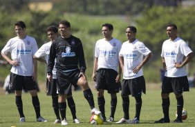 Durante o treino do Corinthians realizado esta manh, no Parque Ecolgico do Tiete, zona leste da cidade. O time joga amanh, domingo, 18/04 a tarde, pelo Campeonato Paulista 2009 o segundo jogo da semi-final contra o So Paulo, no estdio do Morumbi