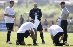 Durante o treino do Corinthians realizado esta manh, no Parque Ecolgico do Tiete, zona leste da cidade. O time joga amanh, domingo, 18/04 a tarde, pelo Campeonato Paulista 2009 o segundo jogo da semi-final contra o So Paulo, no estdio do Morumbi