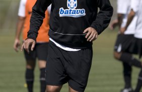 Durante o treino do Corinthians realizado esta manh, no Parque Ecolgico do Tiete, zona leste da cidade. O time joga amanh, domingo, 18/04 a tarde, pelo Campeonato Paulista 2009 o segundo jogo da semi-final contra o So Paulo, no estdio do Morumbi