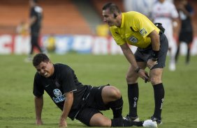 SAO PAULO/SP X CORINTHIANS/SP - em um lance da partida realizada esta tarde no estdio do Morumbi, zona sul da cidade, no segundo jogo pelas semifinais do Campeonato Paulista de 2009