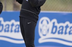 Durante o treino do Corinthians realizado esta manh, no Parque Ecolgico do Tiete, zona leste da cidade. O time joga amanh, domingo, 26/04 a tarde, o primeiro jogo da final do Campeonato Paulista 2009 contra o Santos, no estdio da Vila Belmiro, em Santos