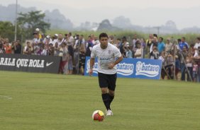 Durante o treino do Corinthians realizado esta manh, no Parque Ecolgico do Tiete, zona leste da cidade. O time joga amanh, domingo, 26/04 a tarde, o primeiro jogo da final do Campeonato Paulista 2009 contra o Santos, no estdio da Vila Belmiro, em Santos