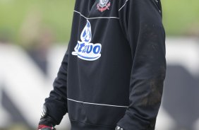 Durante o treino do Corinthians realizado esta manh, no Parque Ecolgico do Tiete, zona leste da cidade. O time joga amanh, domingo, 26/04 a tarde, o primeiro jogo da final do Campeonato Paulista 2009 contra o Santos, no estdio da Vila Belmiro, em Santos