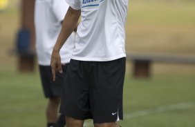 Durante o treino do Corinthians realizado esta manh, no Parque Ecolgico do Tiete, zona leste da cidade. O time joga amanh, domingo, 26/04 a tarde, o primeiro jogo da final do Campeonato Paulista 2009 contra o Santos, no estdio da Vila Belmiro, em Santos