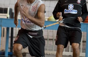 Durante o treino do Corinthians realizado esta manh no Parque So Jorge. O prximo jogo ser contra o Fluminense no Pacaembu, quarta-feira, 12/05 a noite, jogo da ida das quartas de final da Copa do Brasil 2009