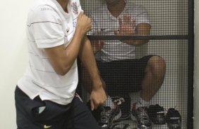 Durante o treino do Corinthians realizado esta tarde no Parque Ecolgico do Tiete. O prximo jogo ser contra o Fluminense no Pacaembu, amanh, quarta-feira, 13/05 a noite, jogo da ida das quartas de final da Copa do Brasil 2009