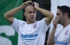 Durante o treino do Corinthians realizado na esta tarde em General Severiano, sede do Botafogo, no Rio de Janeiro. O prximo jogo ser contra o Fluminense no Maracan, quarta-feira, 20/05 a noite, no jogo de volta das quartas de final da Copa do Brasil 2009