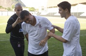 Durante o treino do Corinthians realizado na esta tarde em General Severiano, sede do Botafogo, no Rio de Janeiro. O prximo jogo ser contra o Fluminense no Maracan, quarta-feira, 20/05 a noite, no jogo de volta das quartas de final da Copa do Brasil 2009